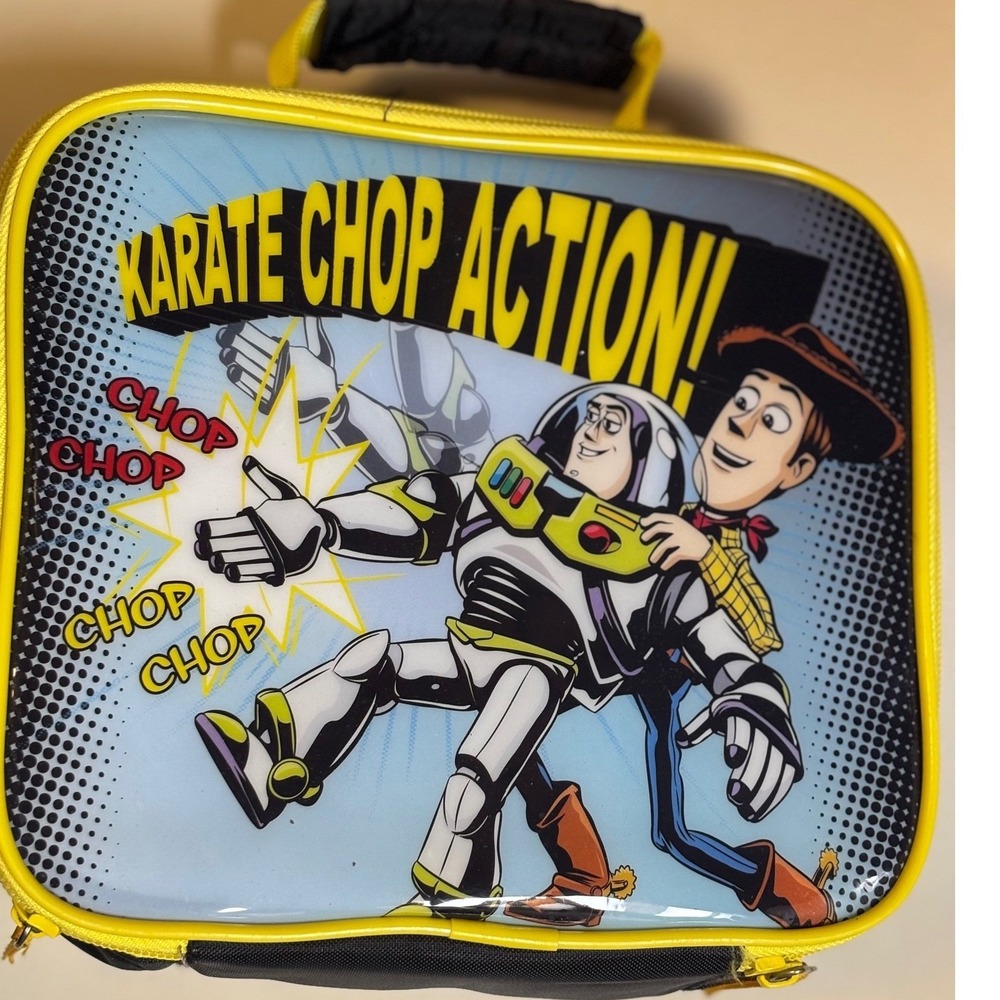Disney Toy‎ Story Buzz Lightyear Woody Lunch Bag OS Blue Good Karate Chop Action